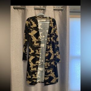 Camo long cardigan